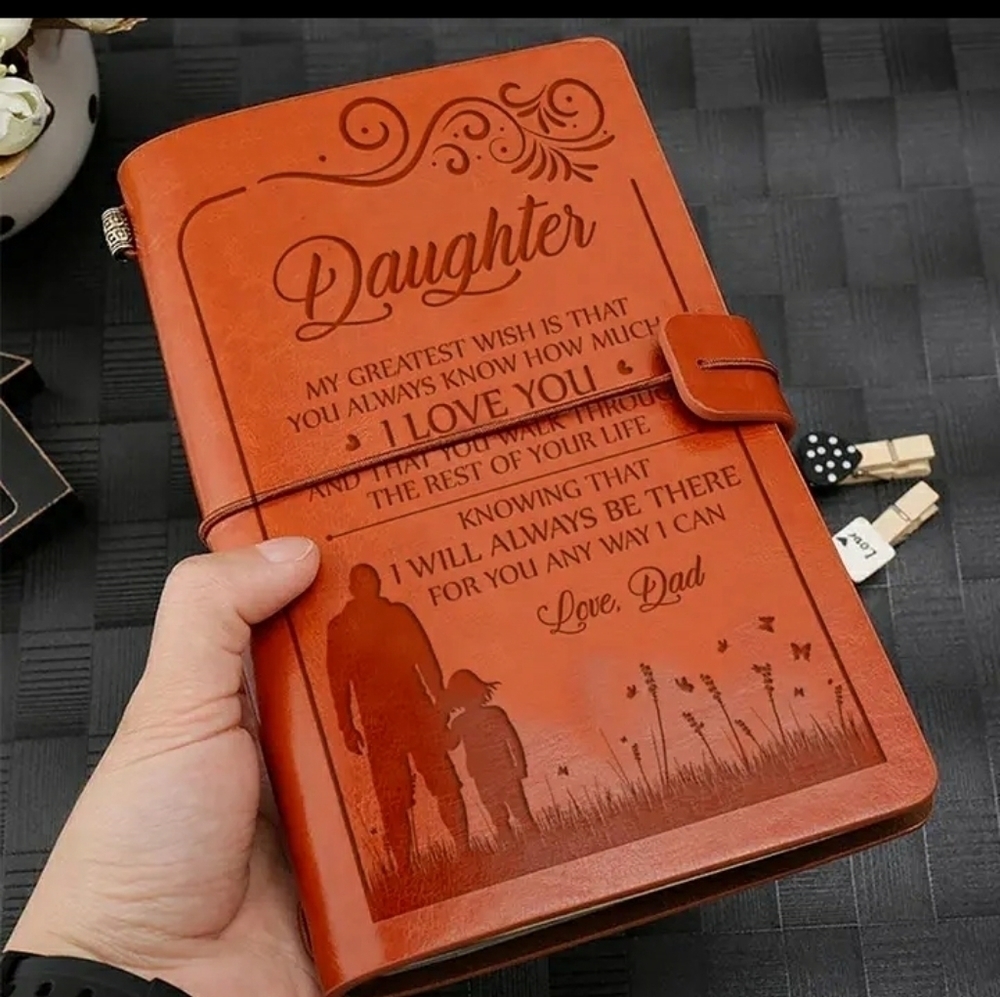 LEATHER bound journal for a daughter from father.